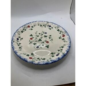 Cote Basque Plate Hand Painted Mann MCMLXXXII‎ Clover Berry Floral Decor